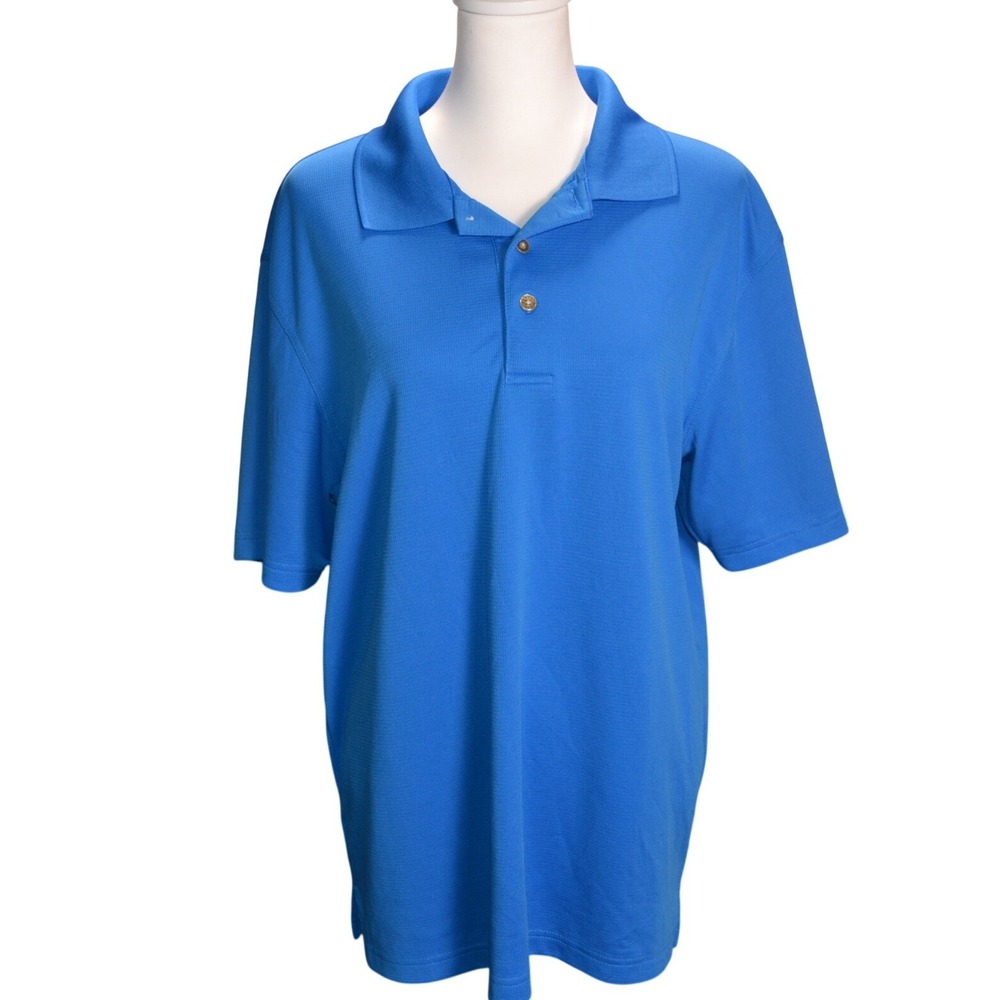 Grand Slam Performance Airflow Men's Blue Golf Polo Shirt L/G Moisture Wicking